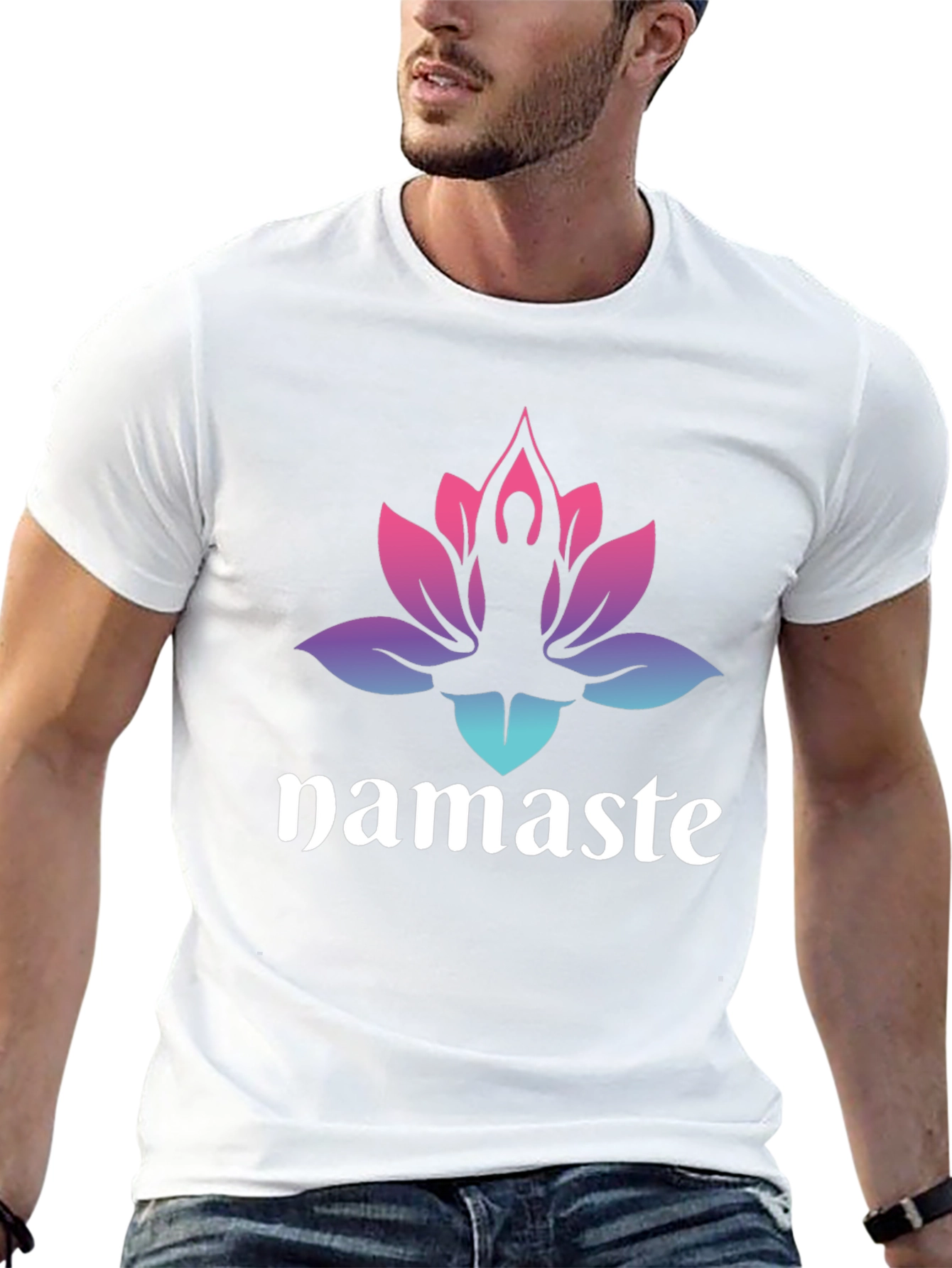 Namaste Lotus Graphic Tee - Mens Black T-Shirt