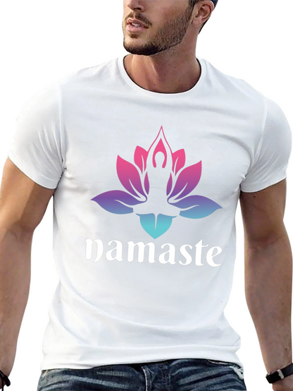 Namaste Lotus Graphic Tee - Mens Black T-Shirt