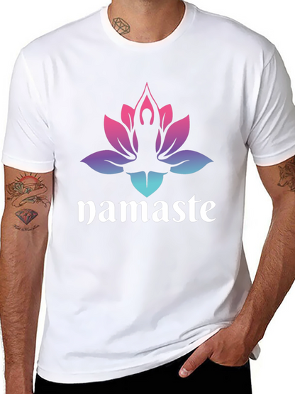 Namaste Lotus Graphic Tee - Mens Black T-Shirt