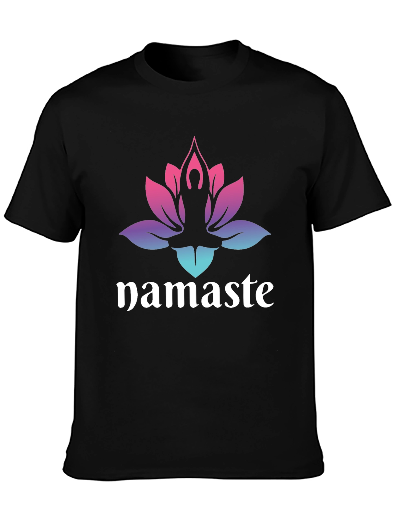 Namaste Lotus Graphic Tee - Mens Black T-Shirt