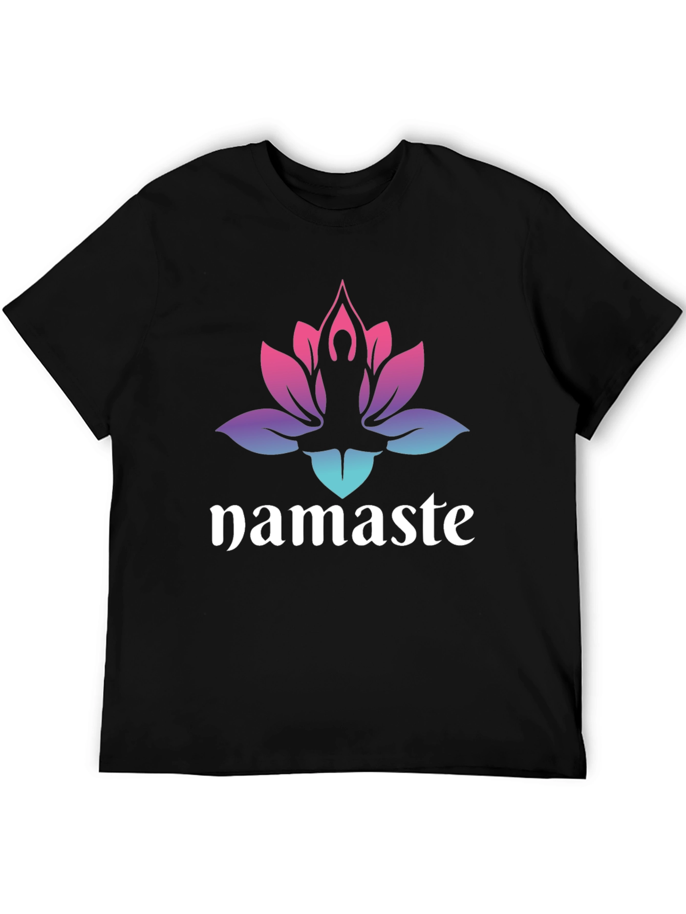 Namaste Lotus Graphic Tee - Mens Black T-Shirt