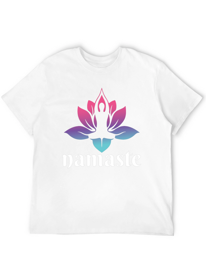 Namaste Lotus Graphic Tee - Mens Black T-Shirt