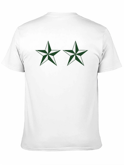 Black T-Shirt with Green Star Design