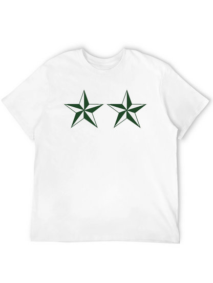 Black T-Shirt with Green Star Design