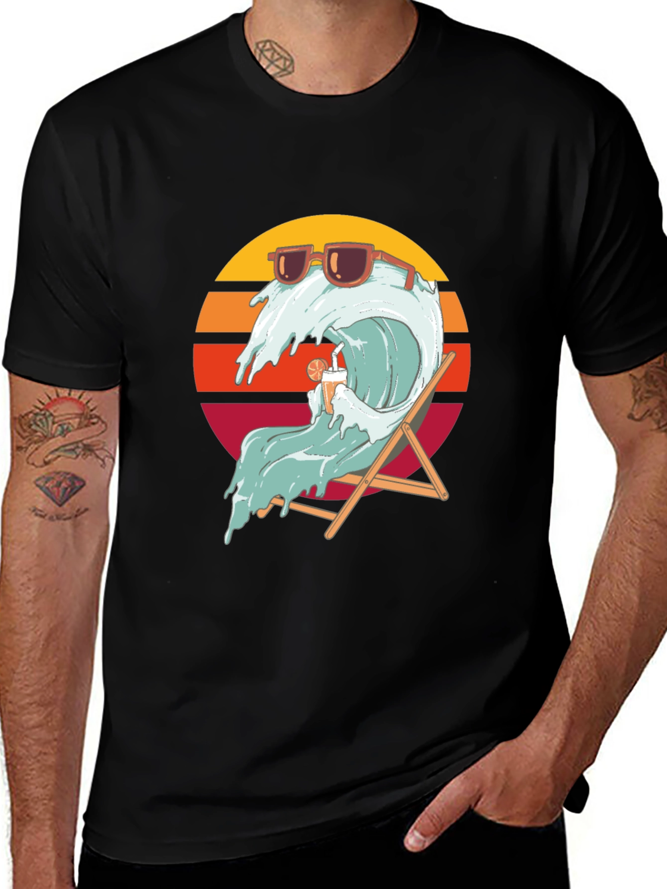 Cool Wave Graphic T-Shirt - Black Summer Vibes