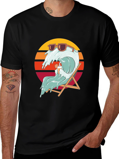 Cool Wave Graphic T-Shirt - Black Summer Vibes