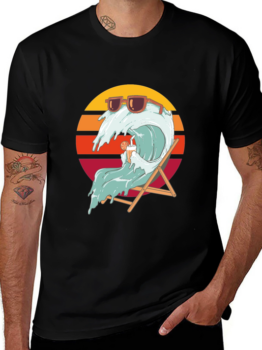 Cool Wave Graphic T-Shirt - Black Summer Vibes