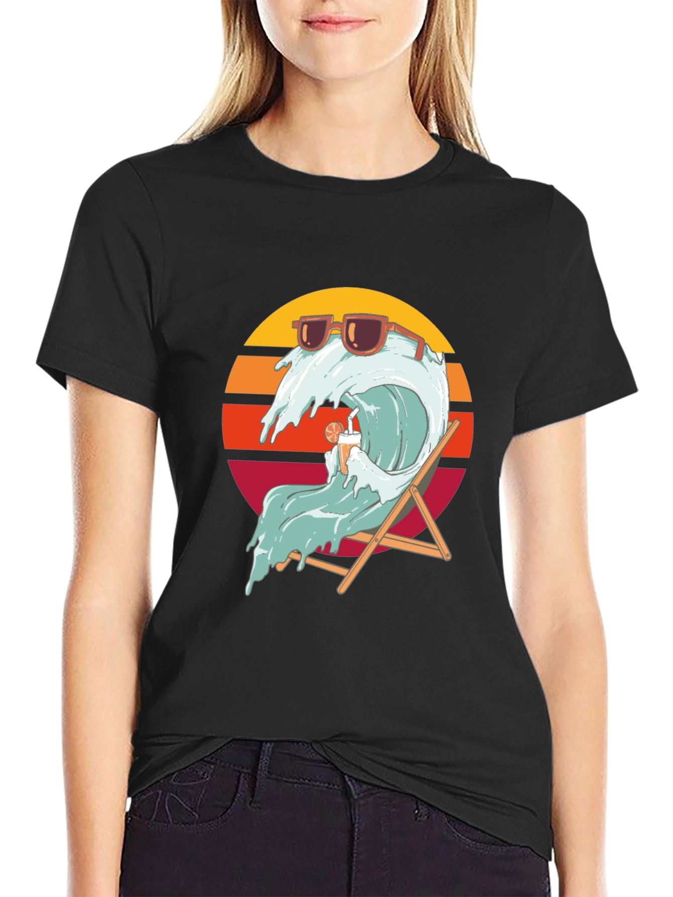 Cool Wave Graphic T-Shirt - Black Summer Vibes