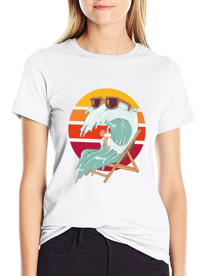 Cool Wave Graphic T-Shirt - Black Summer Vibes