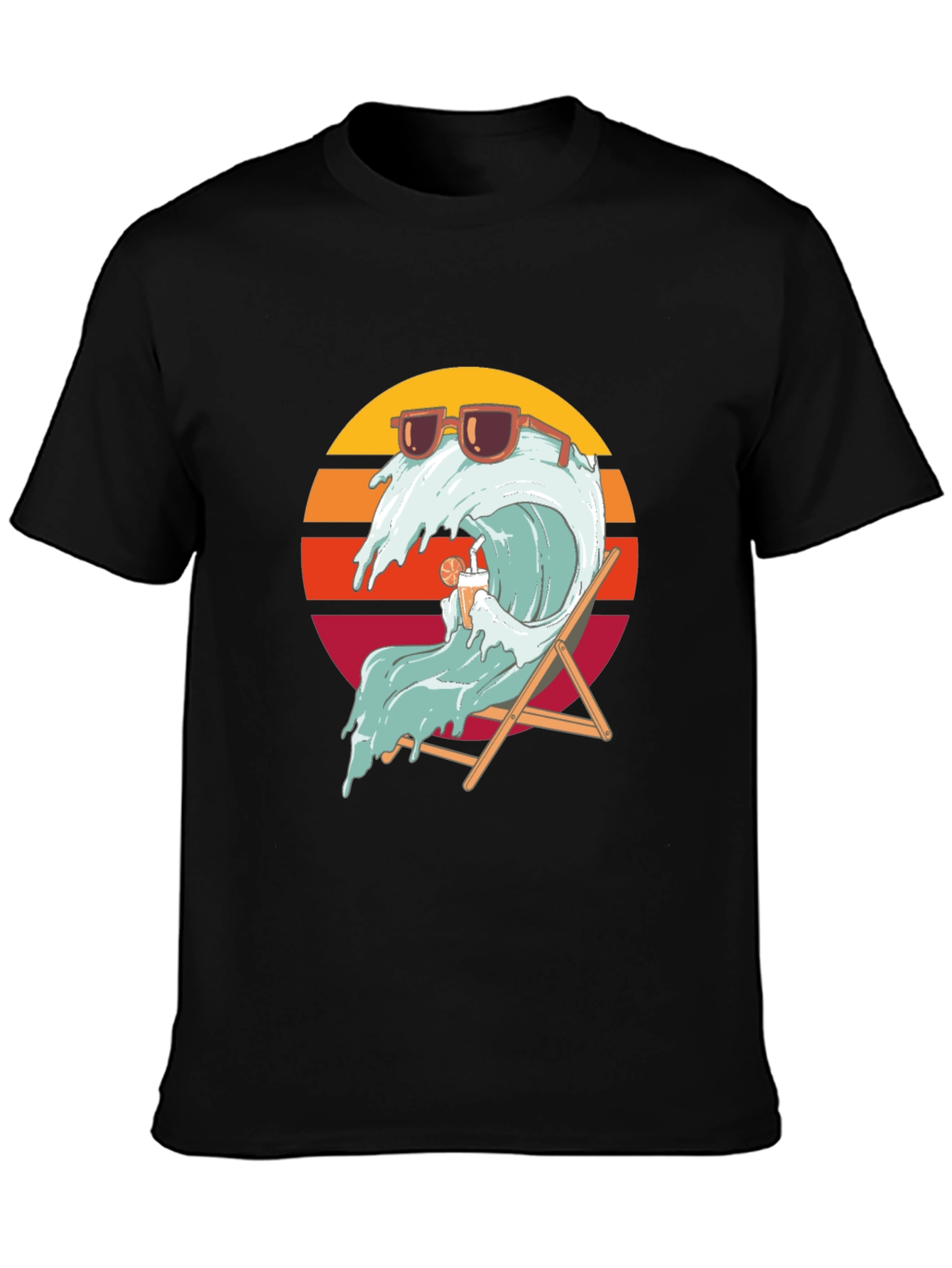 Cool Wave Graphic T-Shirt - Black Summer Vibes