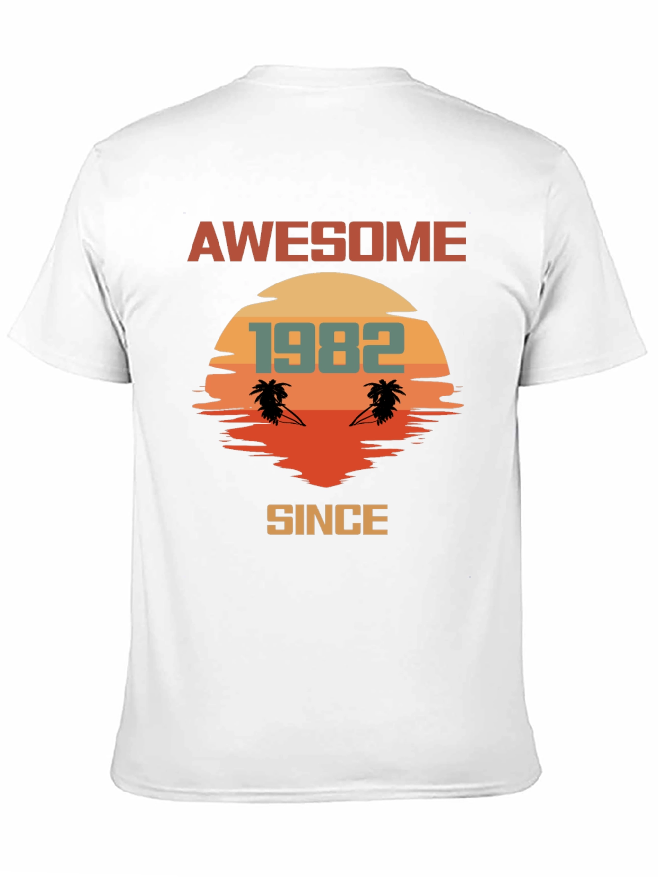 Awesome Since 1982 T-Shirt Retro Palm Tree Sunset