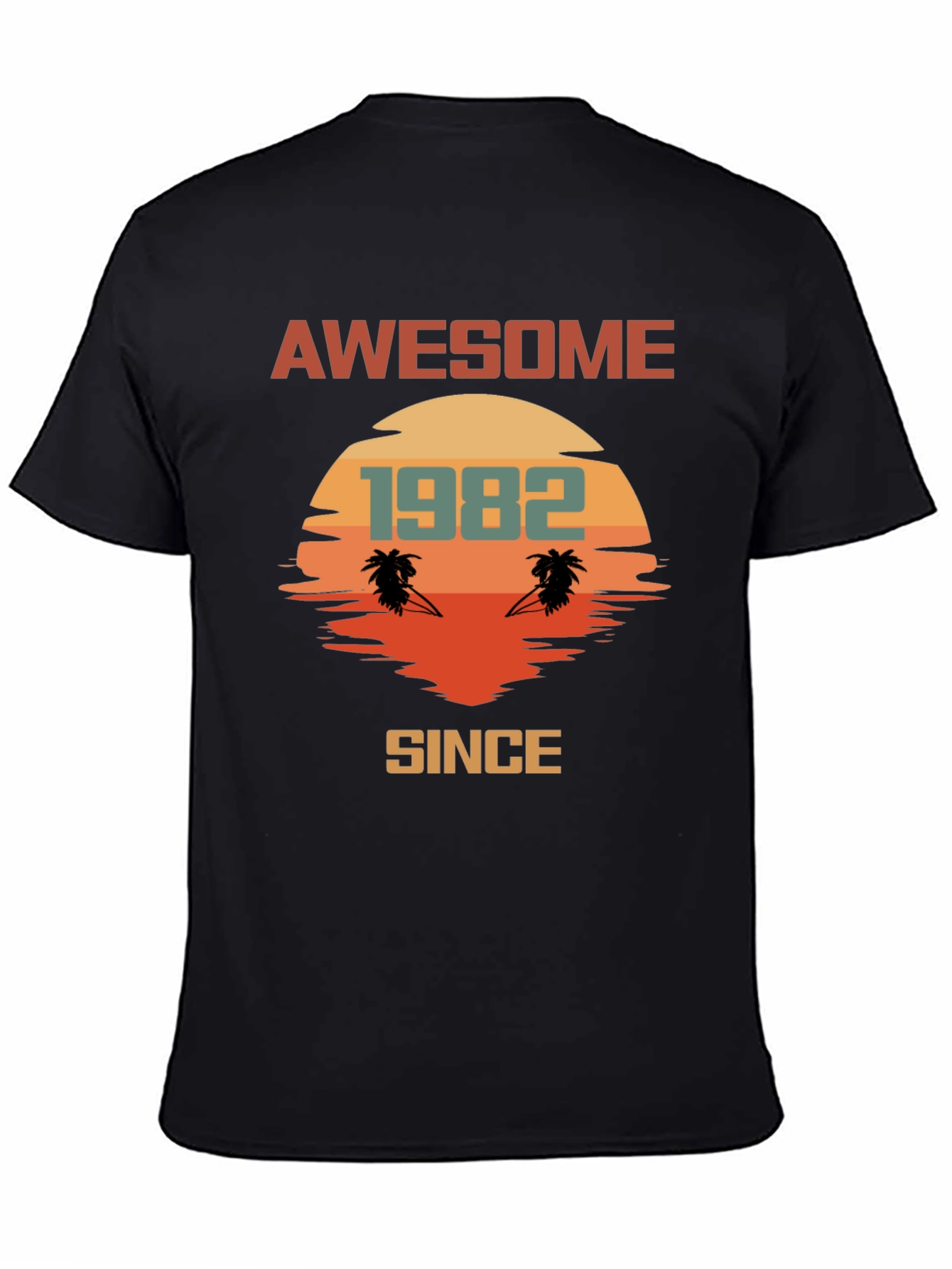 Awesome Since 1982 T-Shirt Retro Palm Tree Sunset