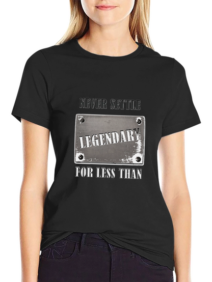 Legendary Never Settle Black Graphic T-Shirt
