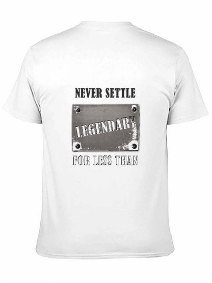 Legendary Never Settle Black Graphic T-Shirt