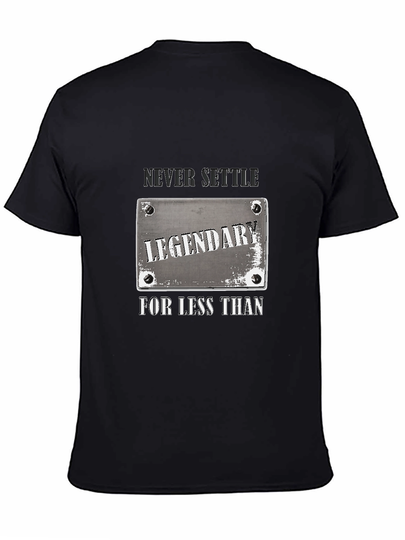 Legendary Never Settle Black Graphic T-Shirt