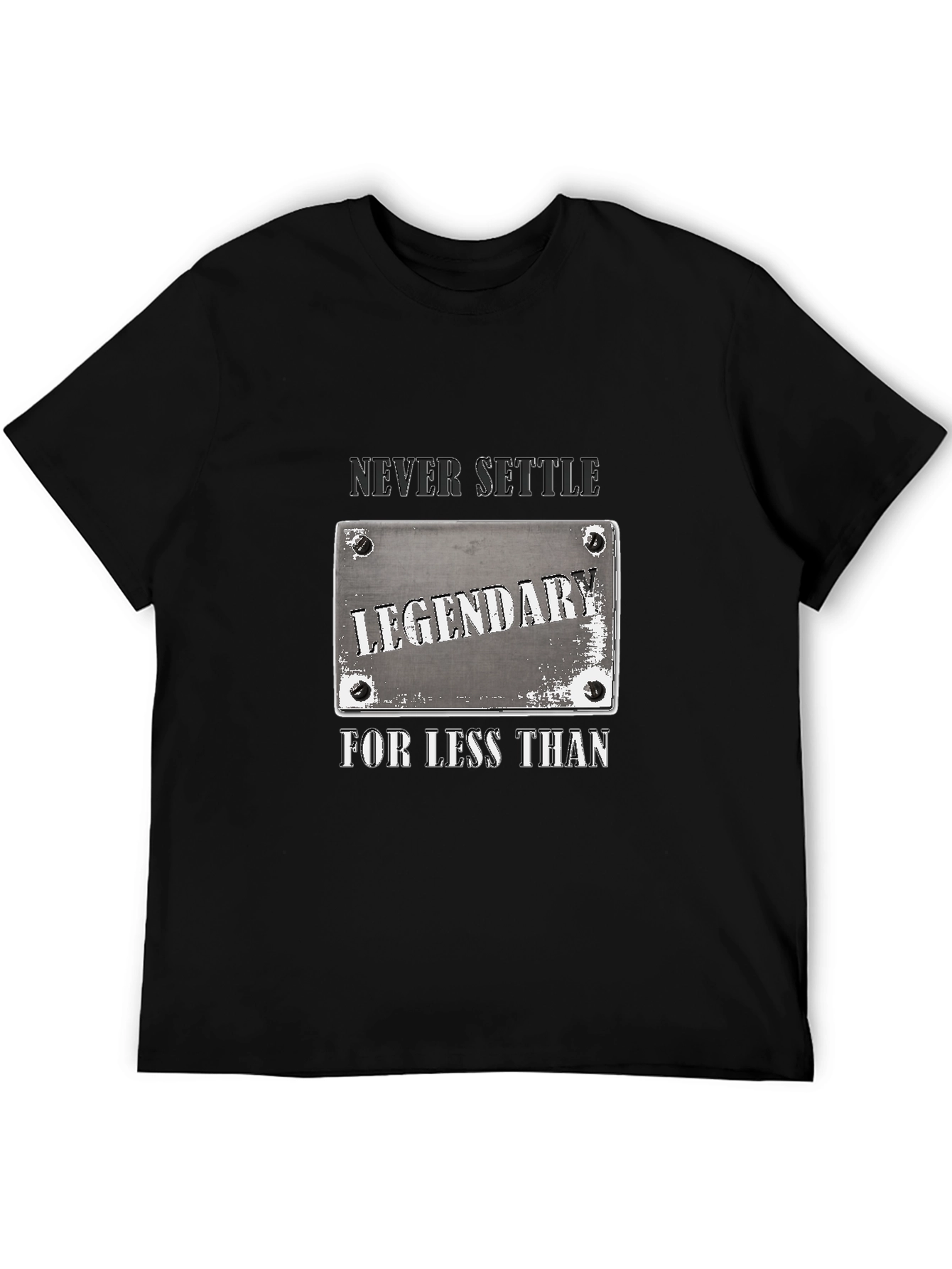 Legendary Never Settle Black Graphic T-Shirt