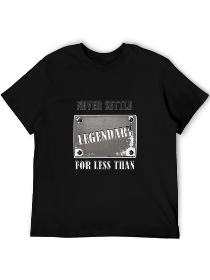 Legendary Never Settle Black Graphic T-Shirt