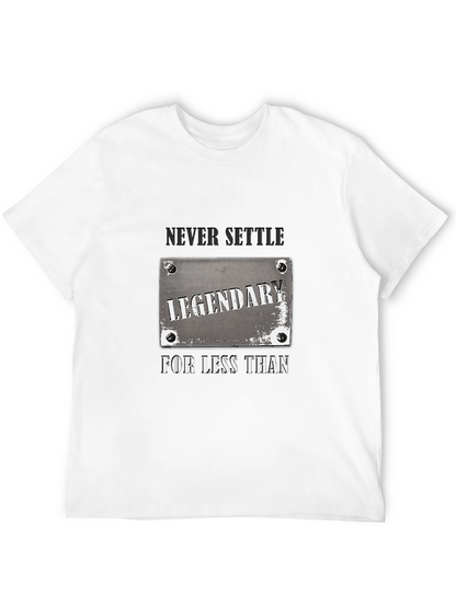 Legendary Never Settle Black Graphic T-Shirt