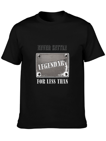 Legendary Never Settle Black Graphic T-Shirt