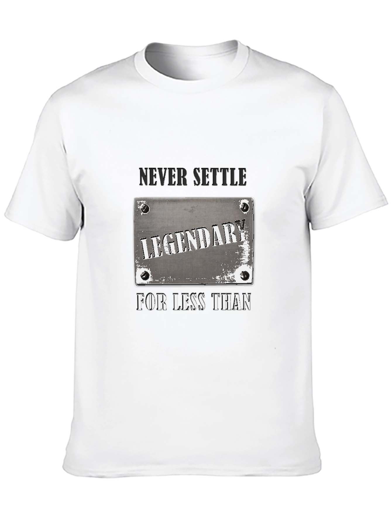 Legendary Never Settle Black Graphic T-Shirt