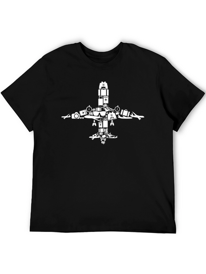 Travel Airplane Graphic Tee - Black
