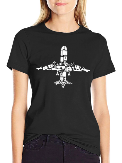 Travel Airplane Graphic Tee - Black