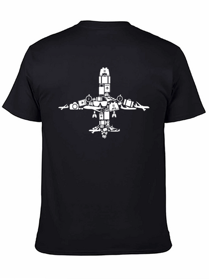 Travel Airplane Graphic Tee - Black