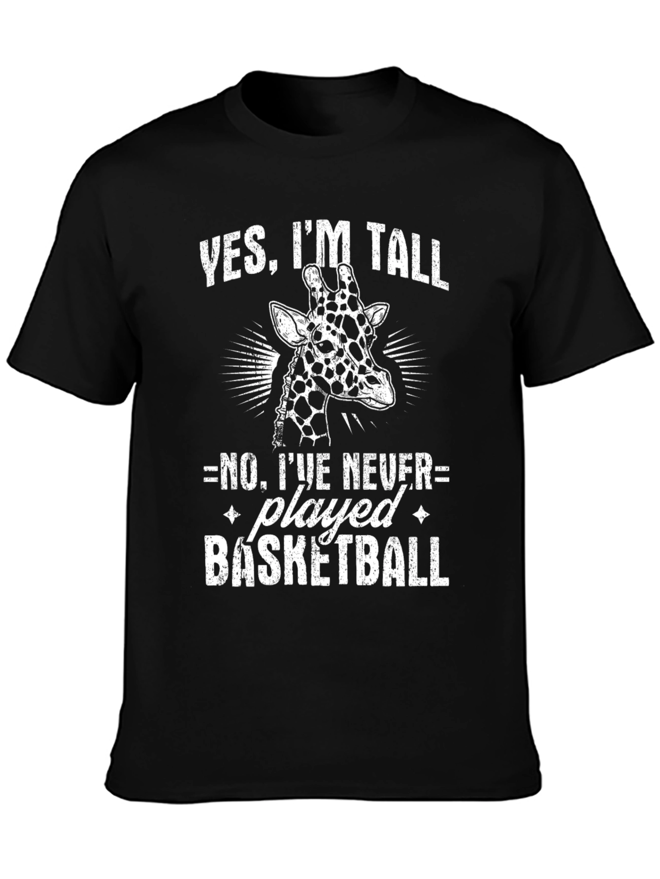 Funny Giraffe T-Shirt - Yes Im Tall Basketball Tee