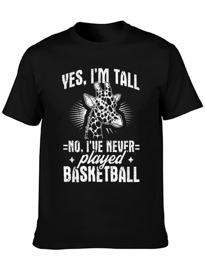 Funny Giraffe T-Shirt - Yes Im Tall Basketball Tee