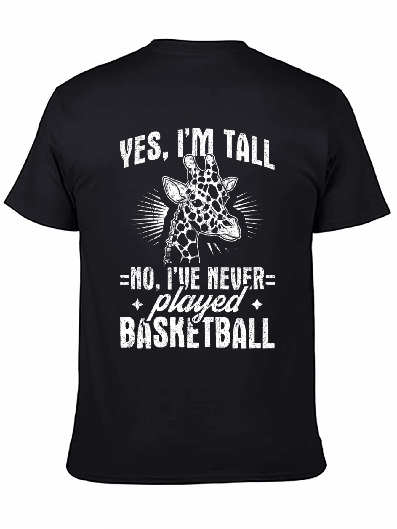 Funny Giraffe T-Shirt - Yes Im Tall Basketball Tee