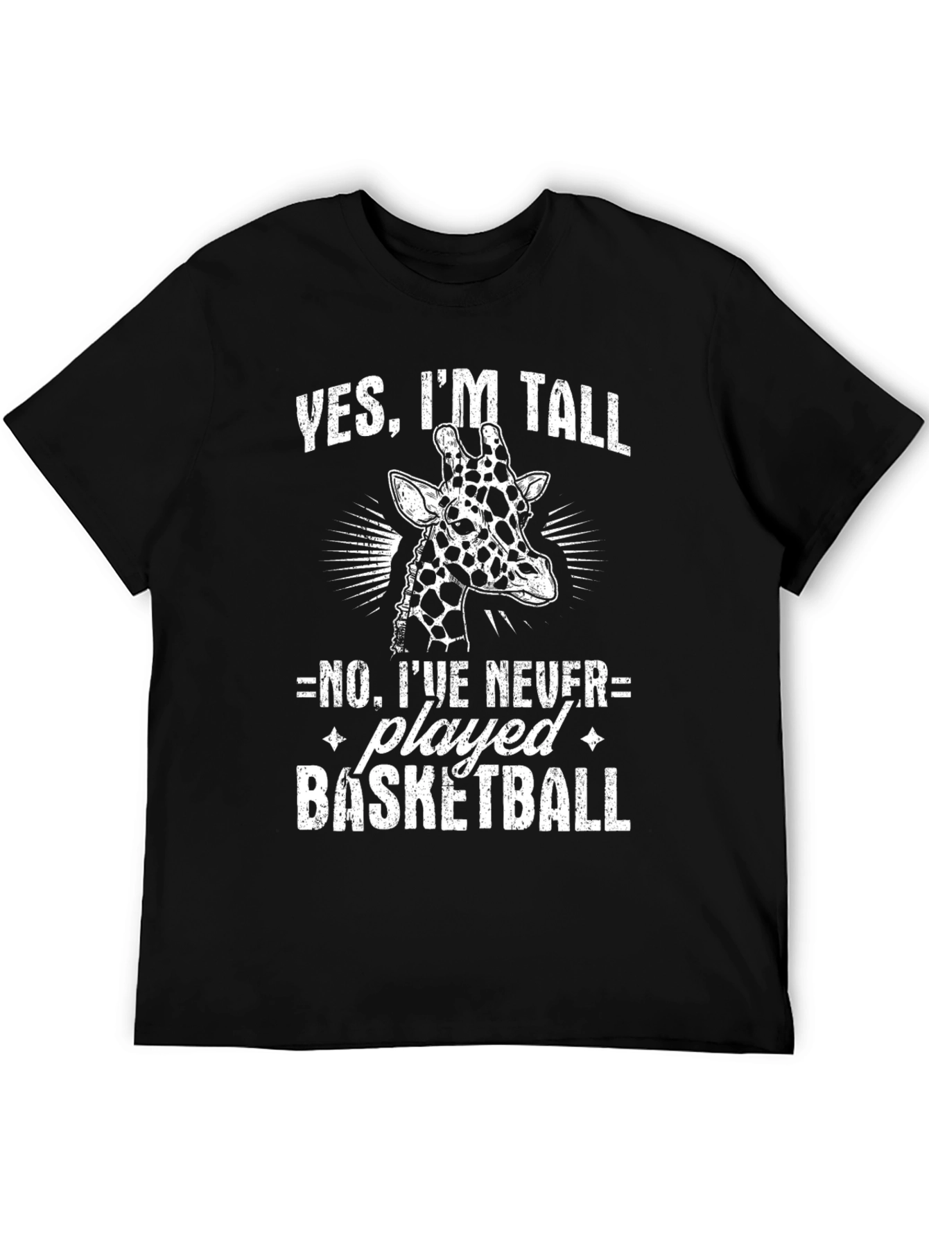 Funny Giraffe T-Shirt - Yes Im Tall Basketball Tee
