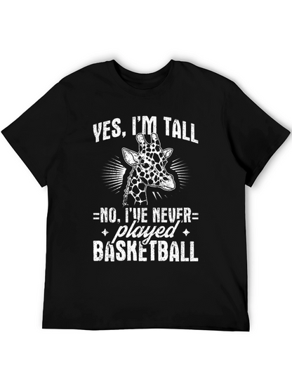 Funny Giraffe T-Shirt - Yes Im Tall Basketball Tee