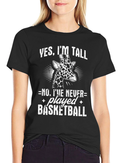 Funny Giraffe T-Shirt - Yes Im Tall Basketball Tee