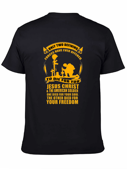 Patriotic Jesus Christ & American Soldier T-Shirt