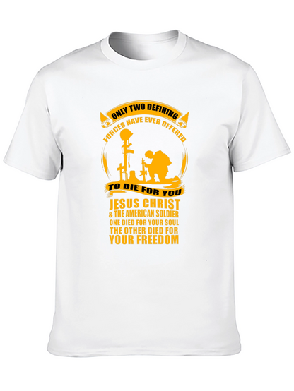 Patriotic Jesus Christ & American Soldier T-Shirt