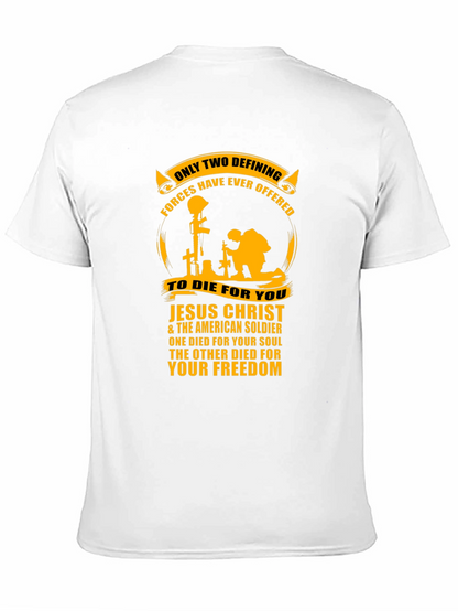 Patriotic Jesus Christ & American Soldier T-Shirt