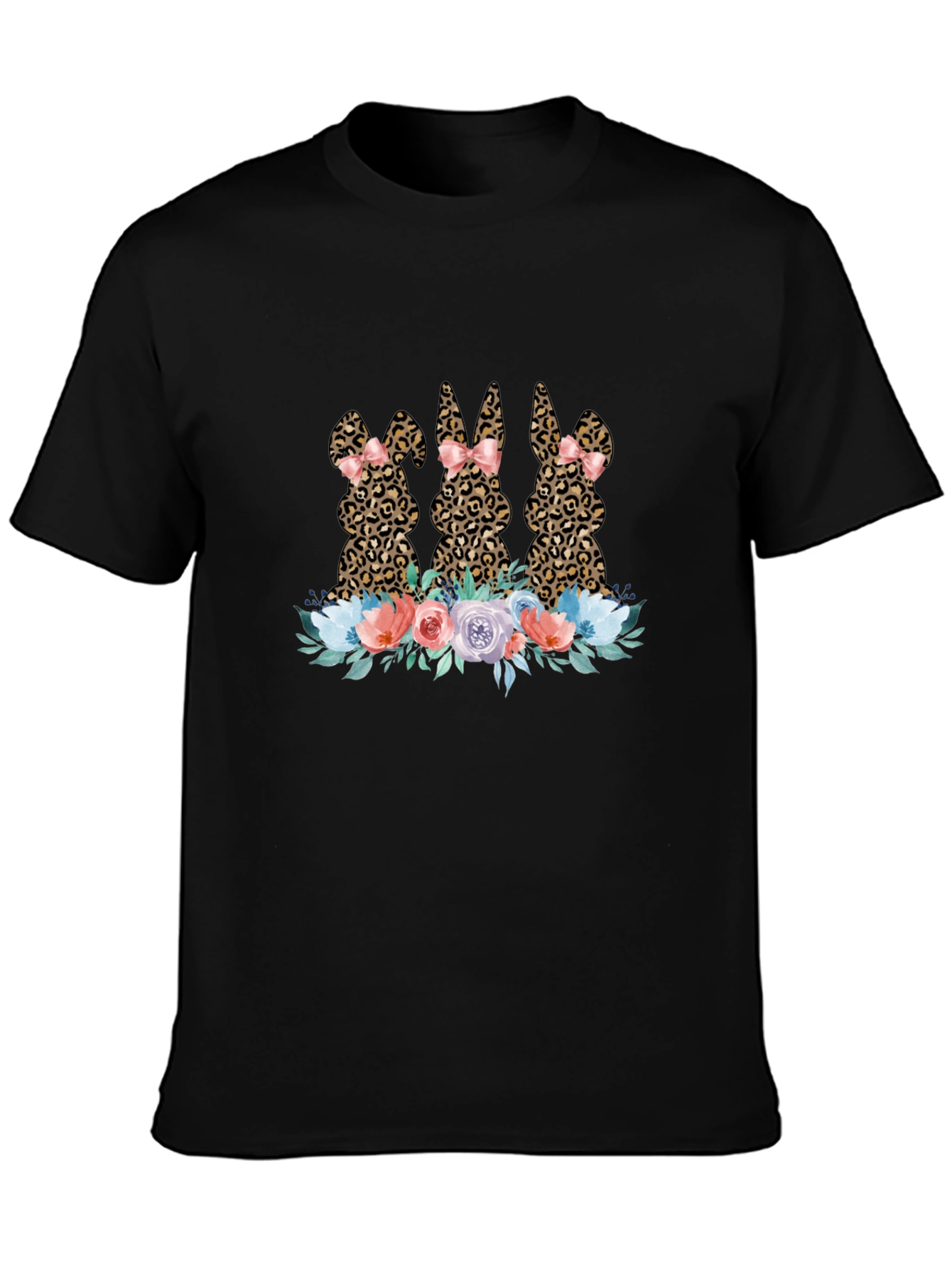 Leopard Bunny Floral T-Shirt