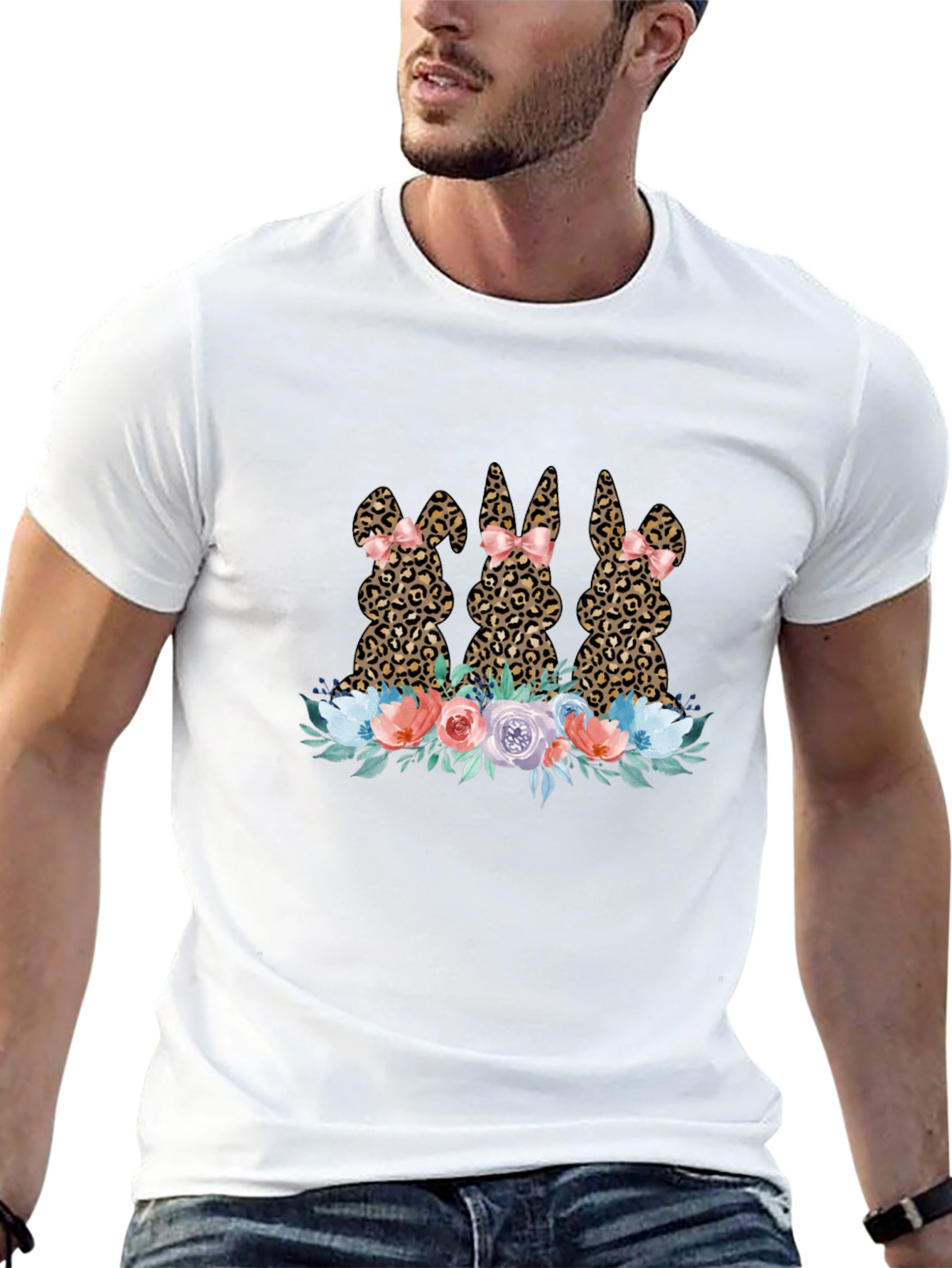 Leopard Bunny Floral T-Shirt
