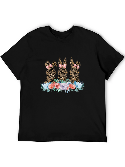 Leopard Bunny Floral T-Shirt