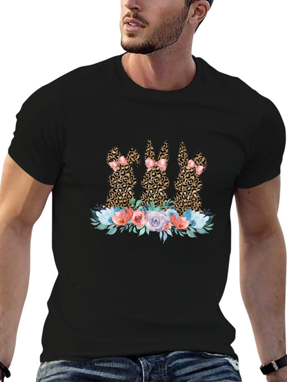 Leopard Bunny Floral T-Shirt