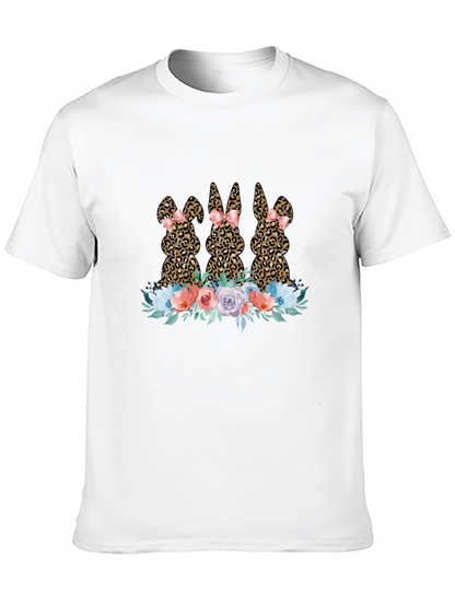Leopard Bunny Floral T-Shirt