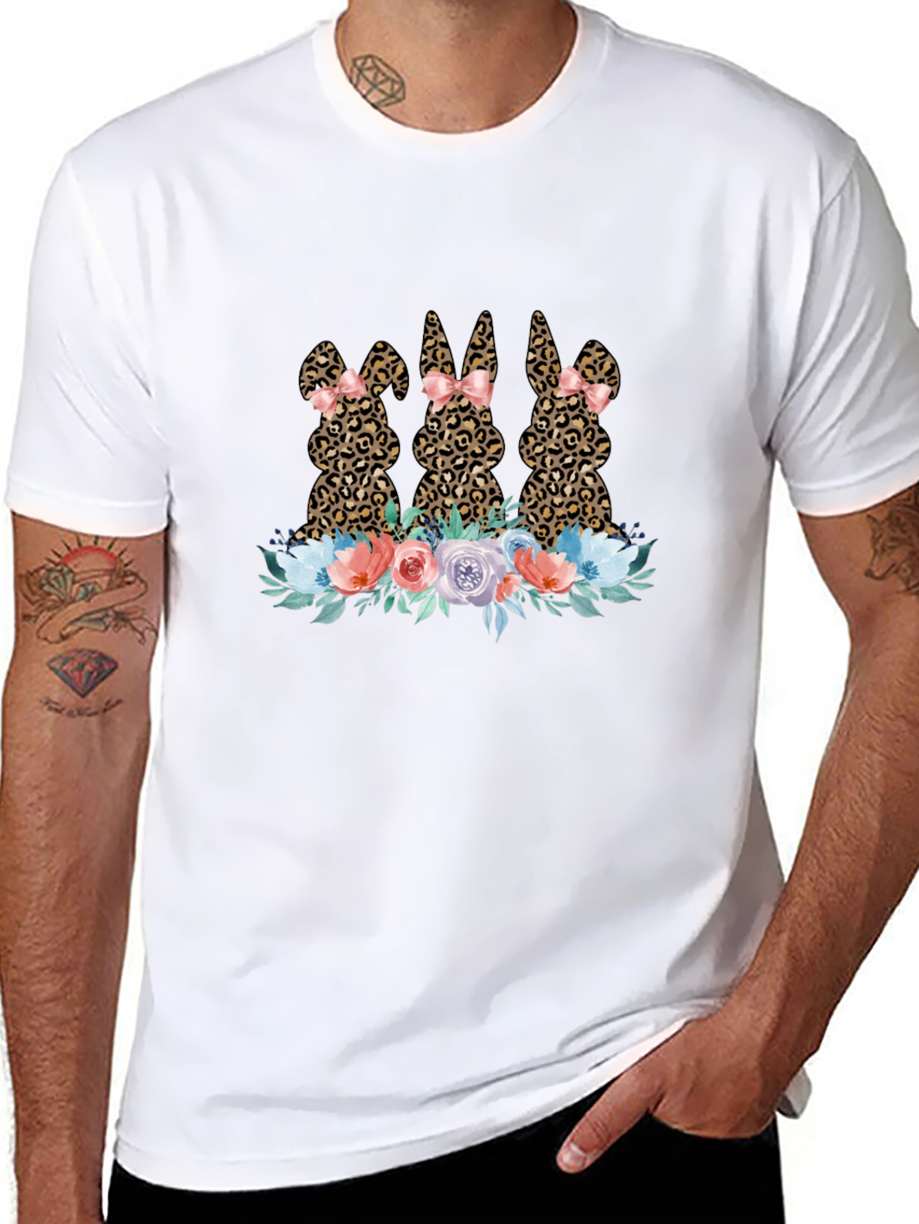 Leopard Bunny Floral T-Shirt
