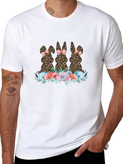 Leopard Bunny Floral T-Shirt