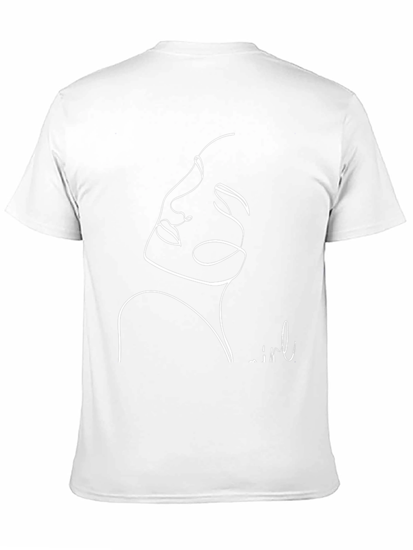 Minimalist Face Line Art Black T-Shirt