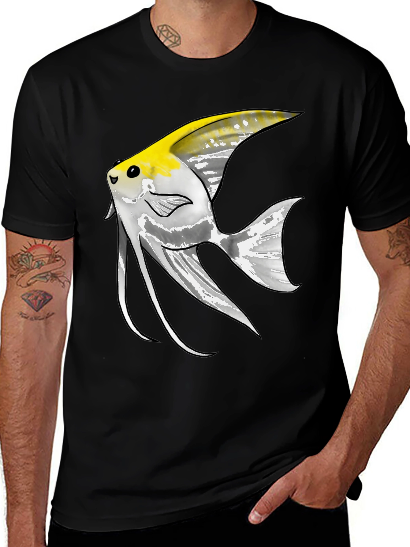 Angelfish Graphic Tee - Unique Fish Design