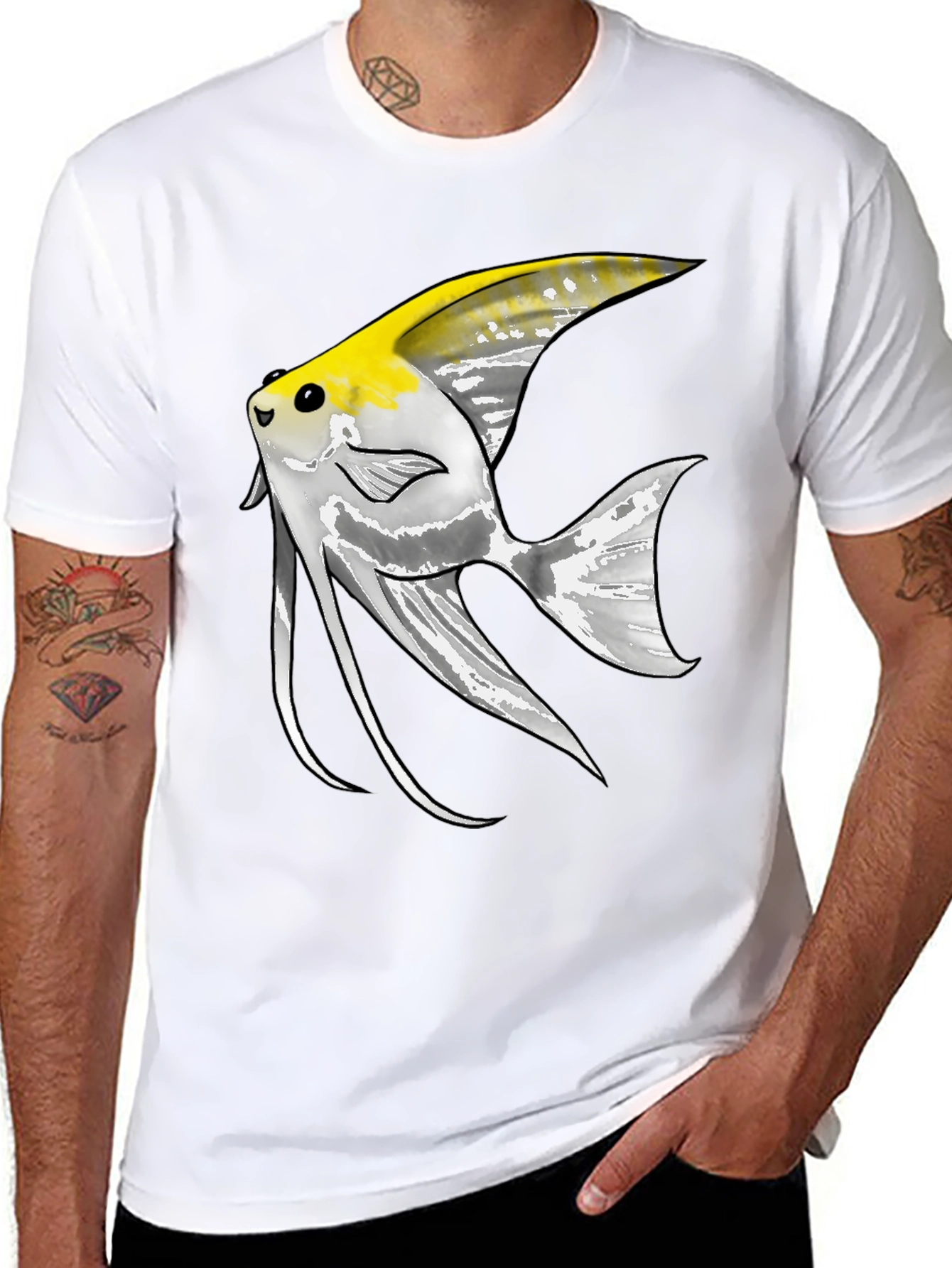 Angelfish Graphic Tee - Unique Fish Design