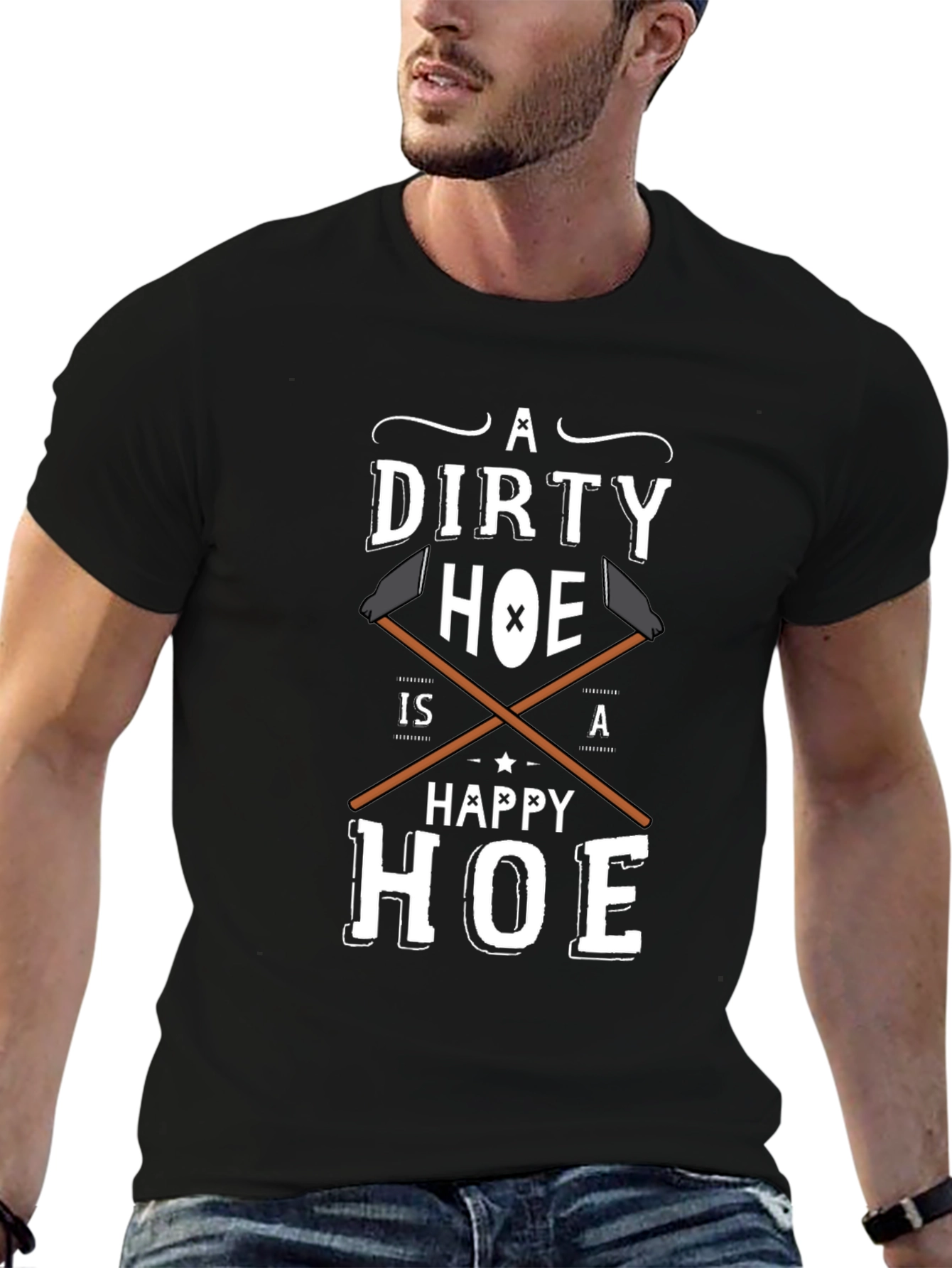 Dirty Hoe Happy Hoe Funny Adult Humor T-Shirt