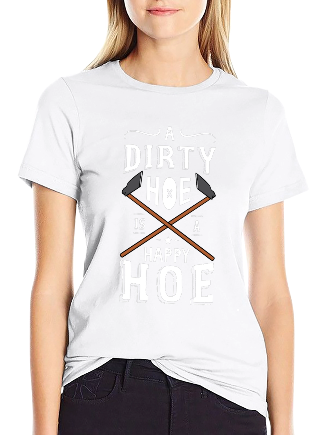 Dirty Hoe Happy Hoe Funny Adult Humor T-Shirt