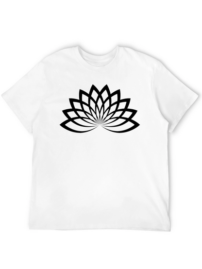 Lotus Flower Graphic T-Shirt - Black