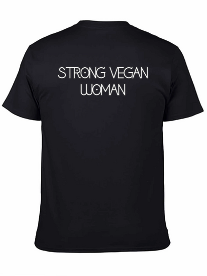 Strong Vegan Woman T-Shirt - Black